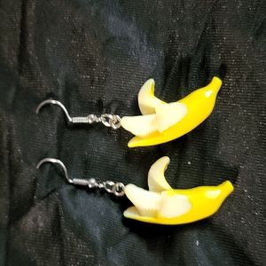 Hippy sun 3 - D resin banana earrings